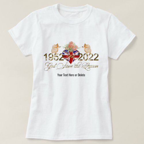 God Save the Queen 1952 to 2022 T_Shirt
