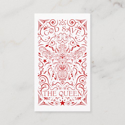 god save the queen bee business card