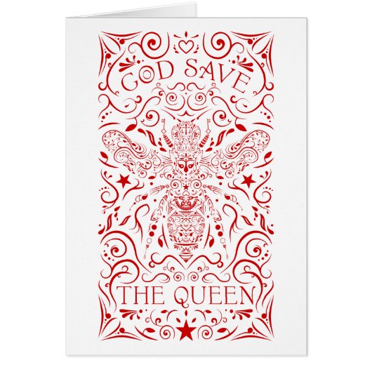 god save the queen bee cards (Front)