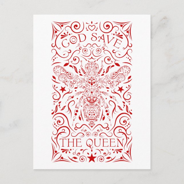 god save the queen bee postcard (Front)