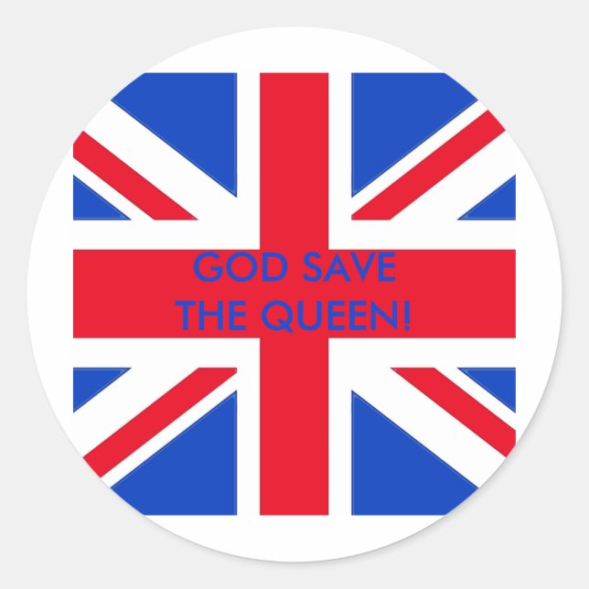 GOD SAVE THE QUEEN! CLASSIC ROUND STICKER (Front)
