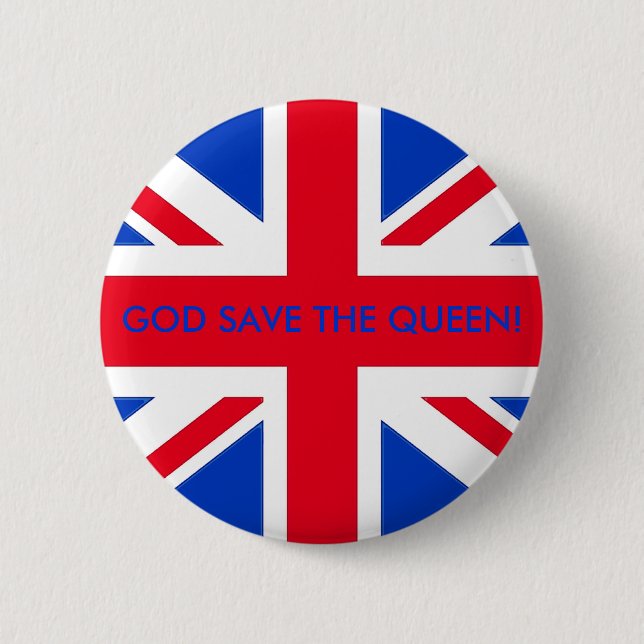 GOD SAVE THE QUEEN! PINBACK BUTTON (Front)