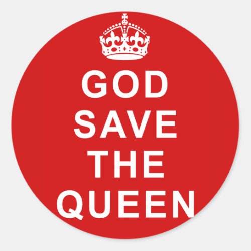 God Save the Queen Tshirts Bags Gifts Classic Round Sticker
