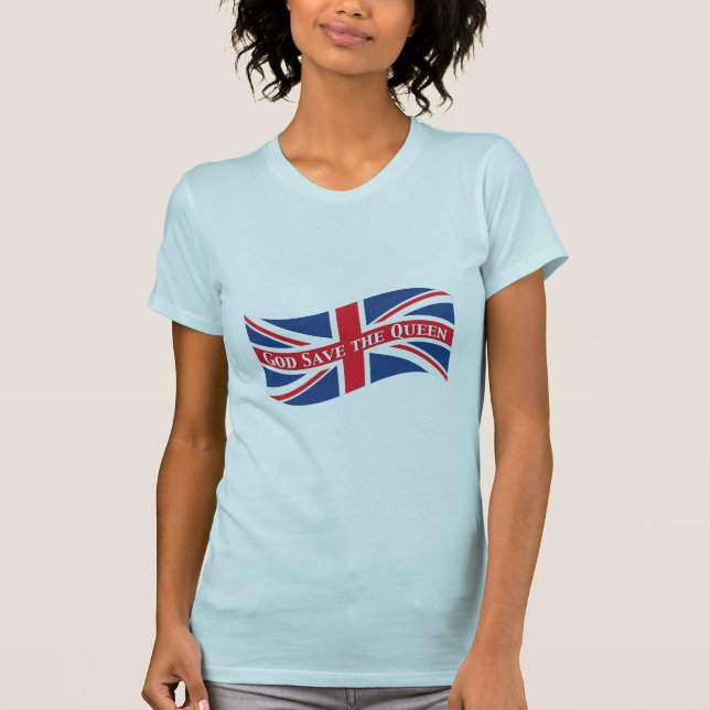 God Save the Queen with Union Jack T-Shirt (Front)