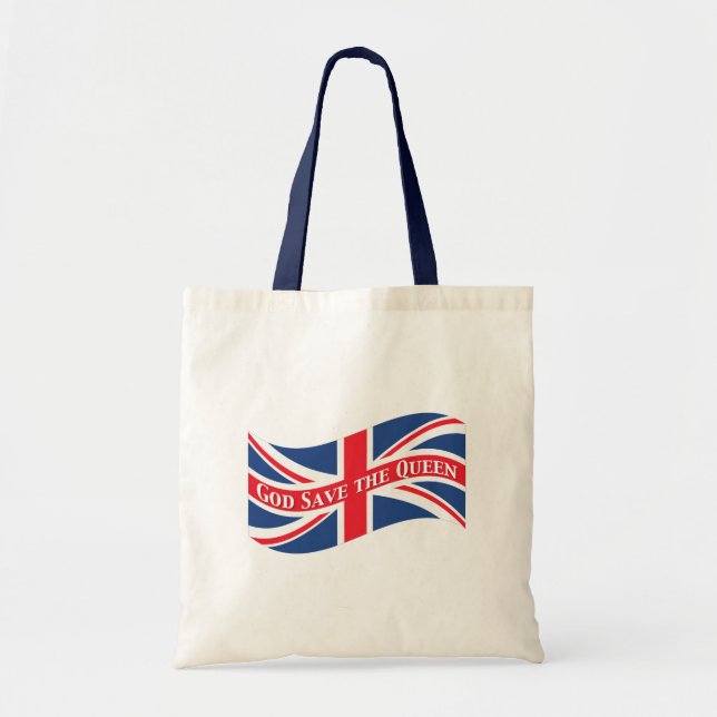God Save the Queen with Union Jack Tote Bag (Front)
