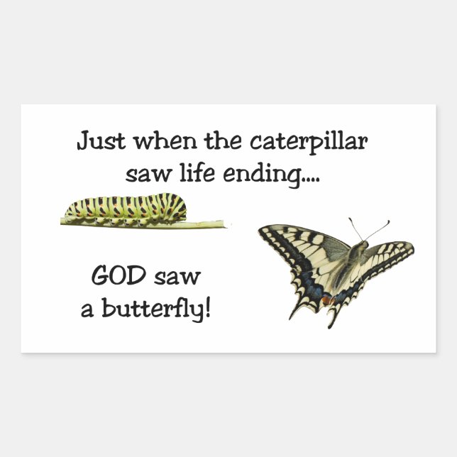 God Saw A Butterfly  Rectangle Stickers (Front)