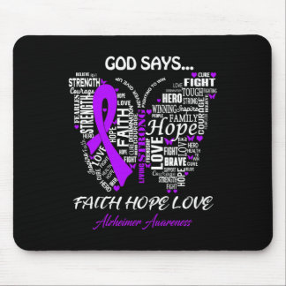 God Say Faith Hope Love Alzheimer Awareness Gifts  Mouse Pad
