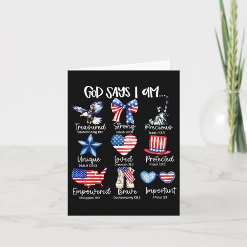 God Says I Am 4th Of July Christian Patriotic Stro Card