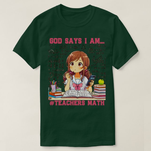 God says I am a TEACHER Math Design Womens Kids T-Shirt (Design Front)
