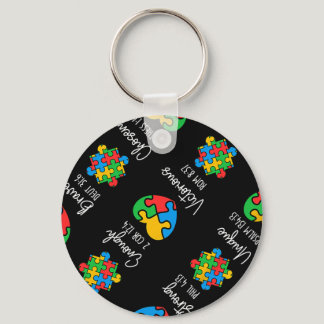 God Says I Am - Autism Awareness Christian Bible V Keychain