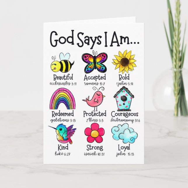 God Says I Am Bee Spring Christian Funny Easter Da Card (Front)