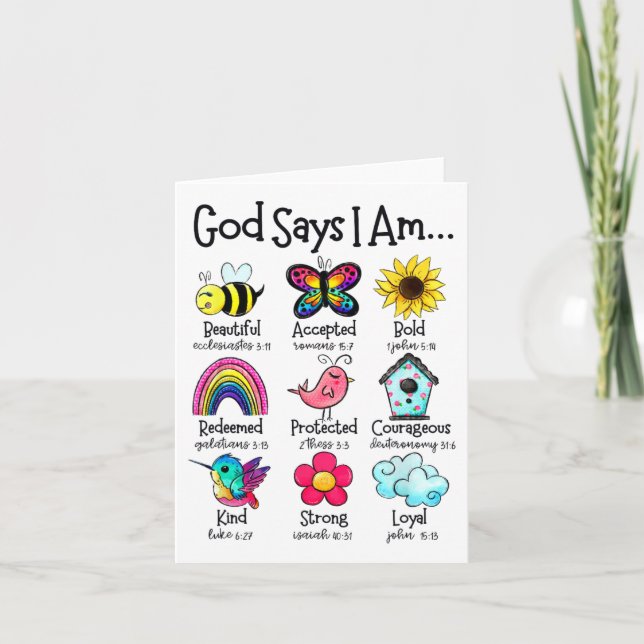 God Says I Am Bee Spring Christian Funny Easter Da Card (Front)