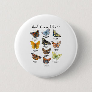God Says I Am Bible Verse Religious Christian Butt Button