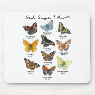 God Says I Am Bible Verse Religious Christian Butt Mouse Pad