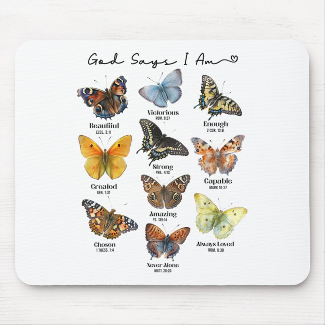 God Says I Am Bible Verse Religious Christian Butt Mouse Pad (Front)