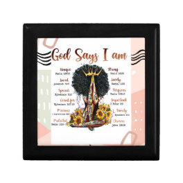 God Says I AM Black Christian Women Melanin Queen Gift Box