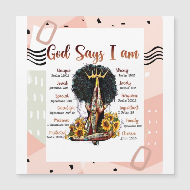 God Says I AM Black Christian Women Melanin Sista (Front)