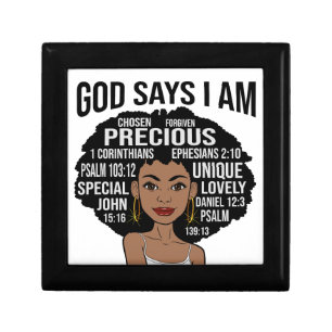God Says I AM Black Christian Women Melanin Sista Gift Box