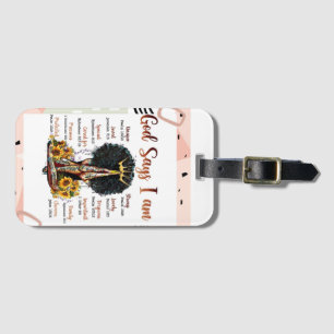 God Says I AM Black Christian Women Melanin Sista Luggage Tag