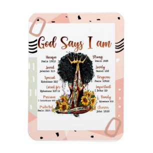 God Says I AM Black Christian Women Melanin Sista Magnet