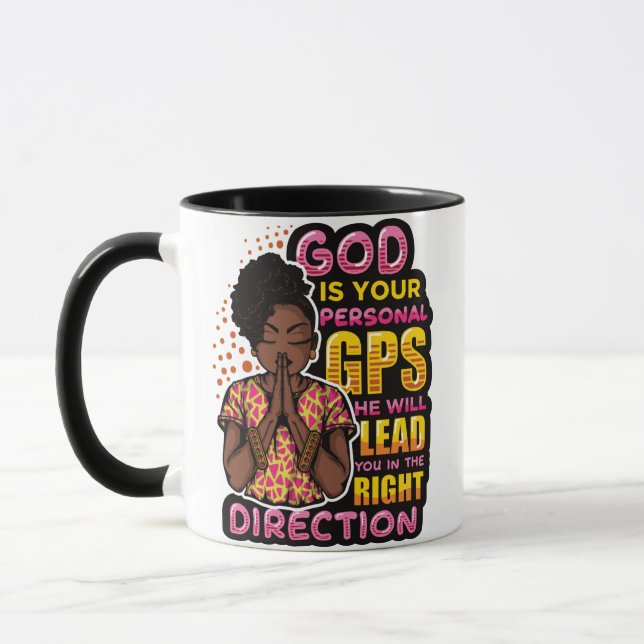 God Says I AM Black Christian Women Melanin Sista Mug (Left)
