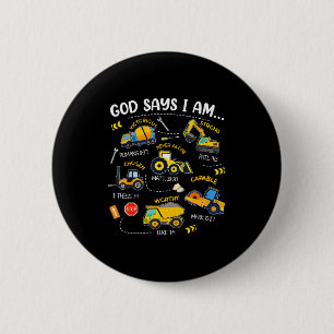God Says I Am Christian Bible Verses Boys Construc Button