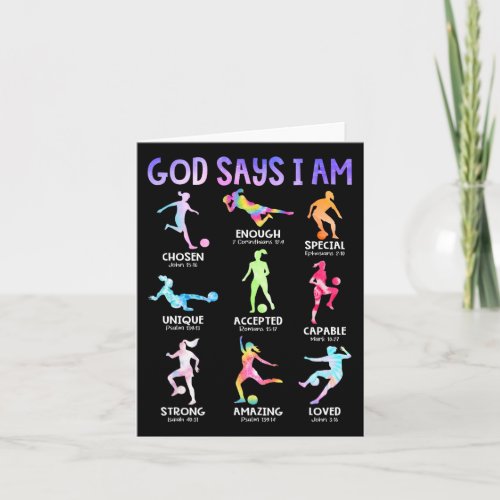 God Says I Am Christian Girls Teens Kids Soccer Ti