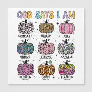 God says I am fall autumn harvest falling leaf Hal