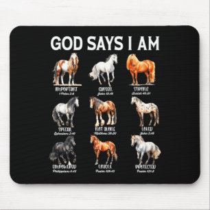 God Says I Am Horse Christian Girl Teen Boy Bible Mouse Pad