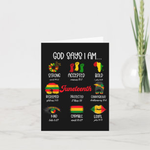 God Says I Am Juneteenth Free-ish Independence Day Card