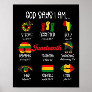God Says I Am Juneteenth Free-ish Independence Day Poster