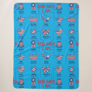 God Says I Am Loved Sherpa Blanket