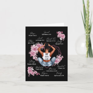 God Says I Am Melanin Black History Month African Card