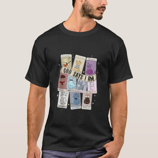 God Says I Am Merry Swiftmas Christmas Tarot Card  T-Shirt (Front)