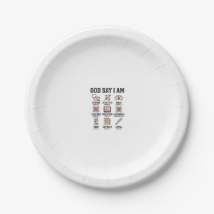 God Says I Am Nurse Faith Vintage Engraving Design Paper Plates