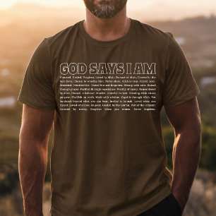God Says I Am Strong Muslim Faith Inspirational T-Shirt
