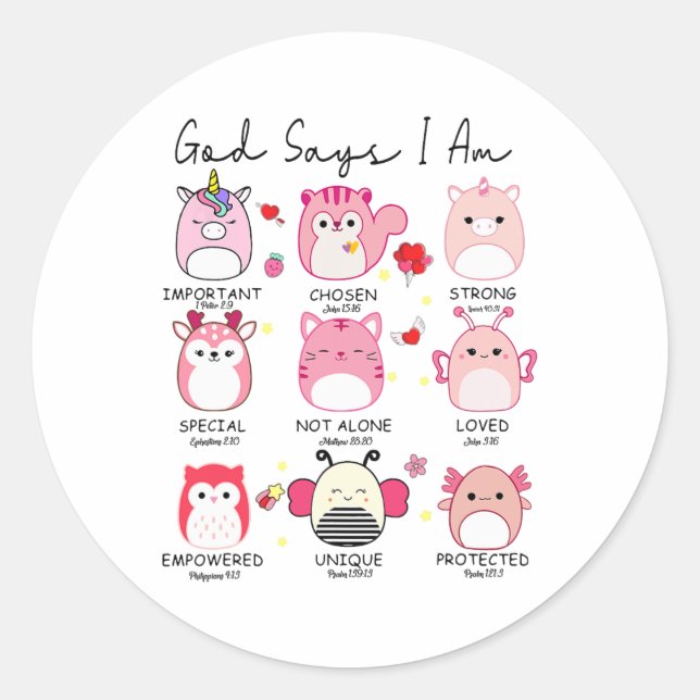 God Says I Am Valentine  Classic Round Sticker (Front)