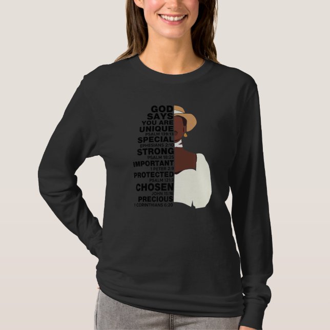 God Says Melanin Girl International Women Day Girl T-Shirt (Front)