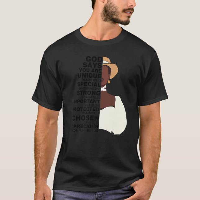 God Says Melanin Girl International Women Day Girl T-Shirt (Front)