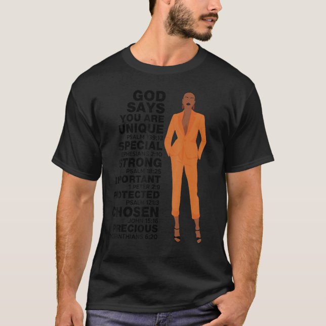 God Says Melanin Girl International Women Day Girl T-Shirt (Front)