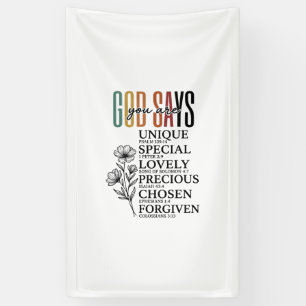God Says You Are Faith Flower Vintage Shirt Design Banner