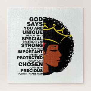 God Says You Are Melanin Christian Sista Queen Jigsaw Puzzle