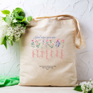 God Says You Are Sunday School Faith Bible Custom Tote Bag
