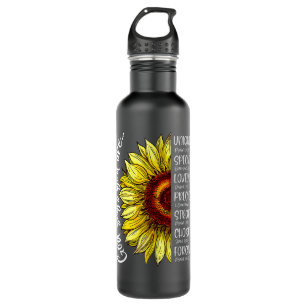 God Says You Are Sunflower Christian Bible Verses  Stainless Steel Water Bottle