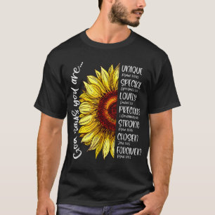 God Says You Are Sunflower Christian Bible Verses T-Shirt