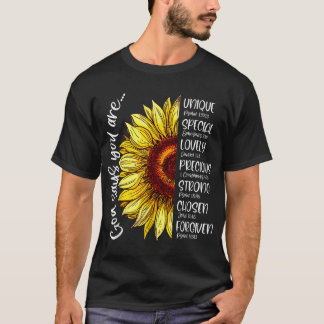 God Says You Are Sunflower Christian Bible Verses T-Shirt