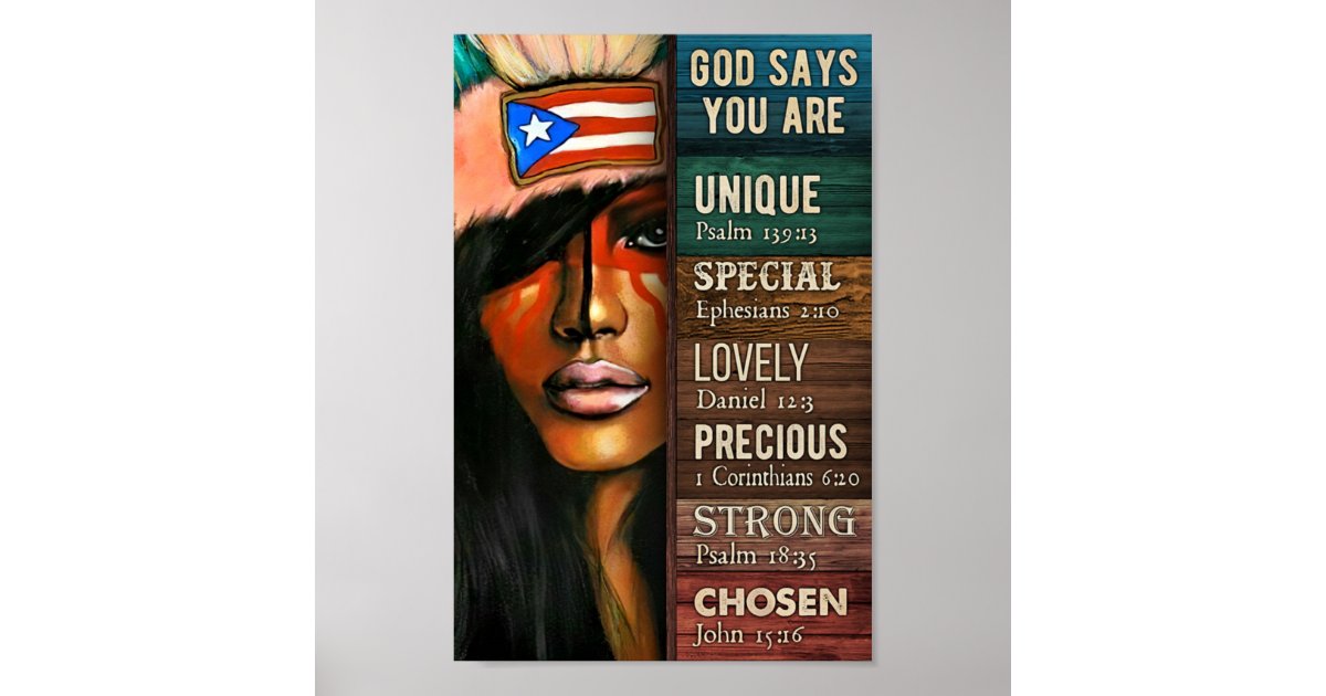 God Says You Are Unique Black Woman Poster | Zazzle