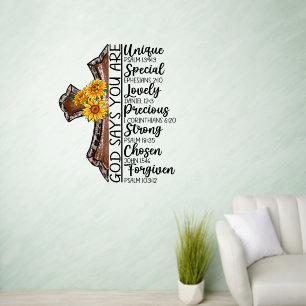 God says your are motivational bible verses wall decal