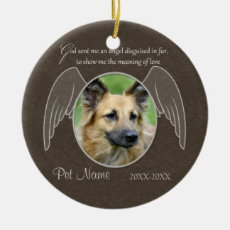 God Sent an Angel Pet Sympathy Custom Ceramic Ornament