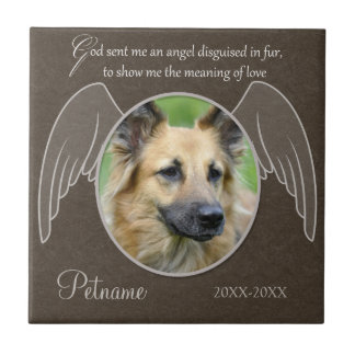 God Sent an Angel Pet Sympathy Custom Ceramic Tile